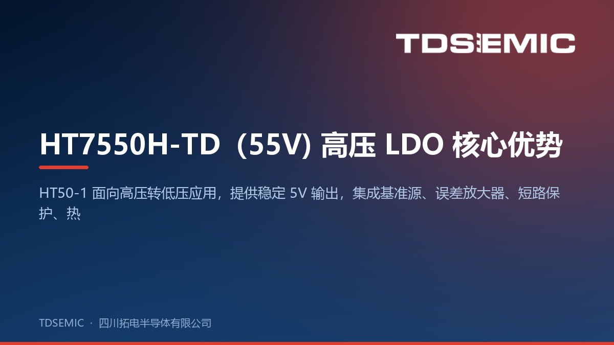 HT7550H-TD（55V) 高壓 LDO 核心優勢